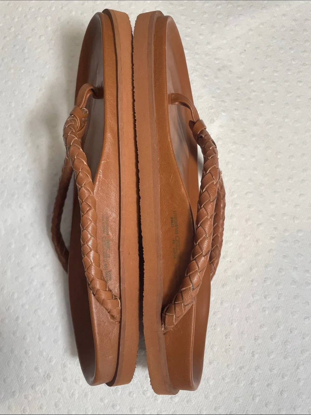 ZARA Braided Thong Sandals in Cognac Brown leather NWOT EU40 - Picture 5 of 6